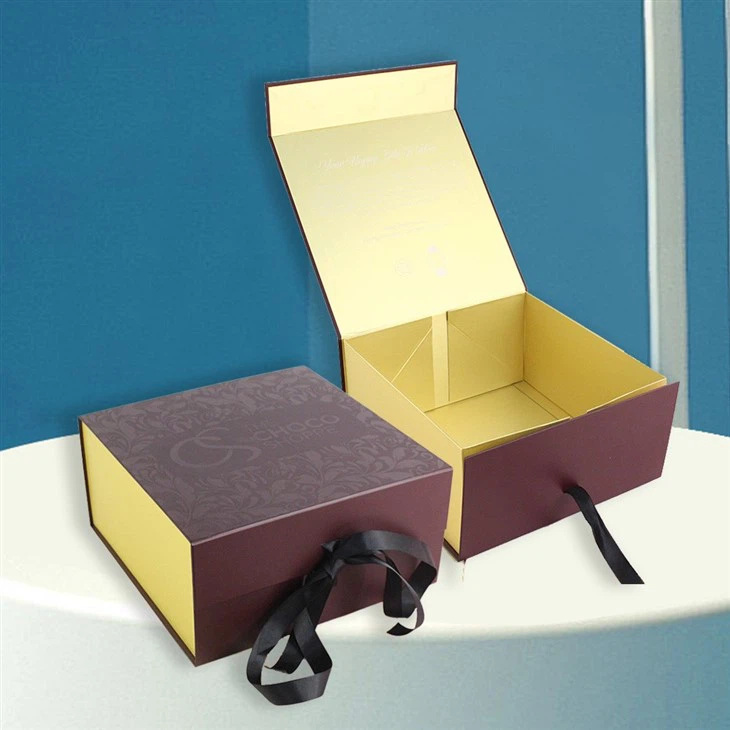 folding magnetic gift box with ribbon (3)